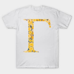 Gamma Sunflower Sorority Sticker T-Shirt